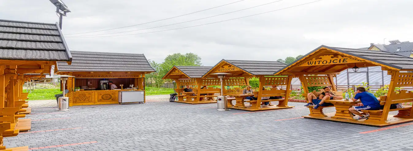 Hotel Białka Tatrzańska Tatry Urlaub in den Bergen Polen - Foto der Holzpavillon-Zone